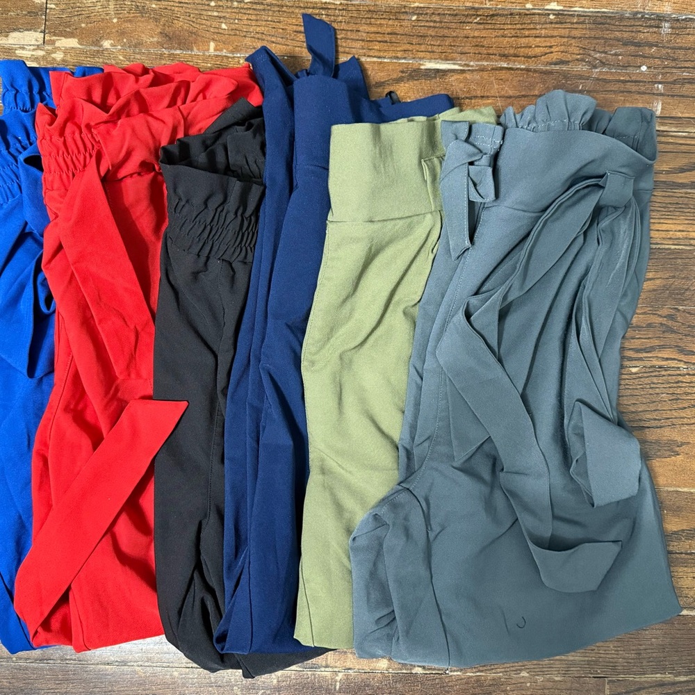 6 Pairs of Grace Karin Women's Pants in Red, Black, Blue, Green, and Gray